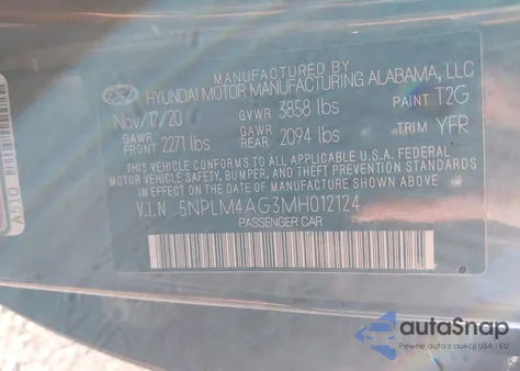 2021 Hyundai Elantra Sel из США, поврежденный, VIN 5NPLM4AG3MH012124